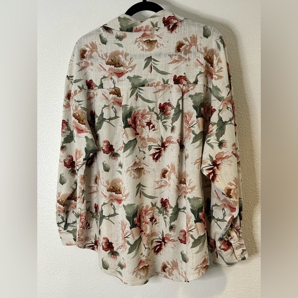 Express Floral Button Down Shirt Size Large - Picture 4 of 7